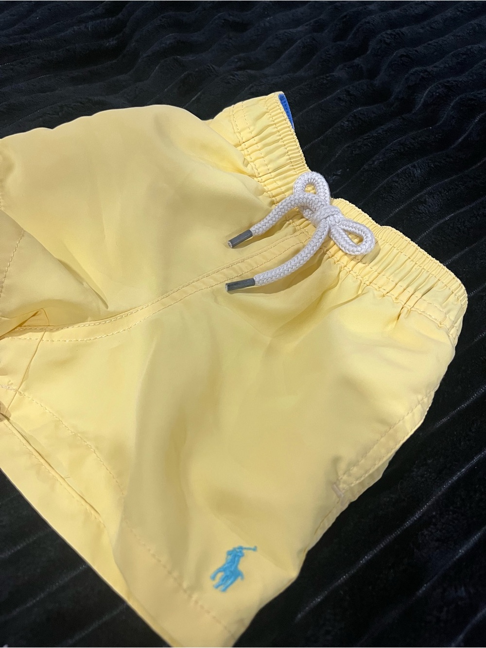 Ralph Lauren Pale Yellow Kids Swim Shorts with Blue Pony